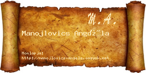 Manojlovics Angéla névjegykártya